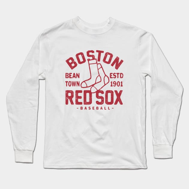 Boston Red Sox Retro 1 by Buck Tee Long Sleeve T-Shirt by Buck Tee